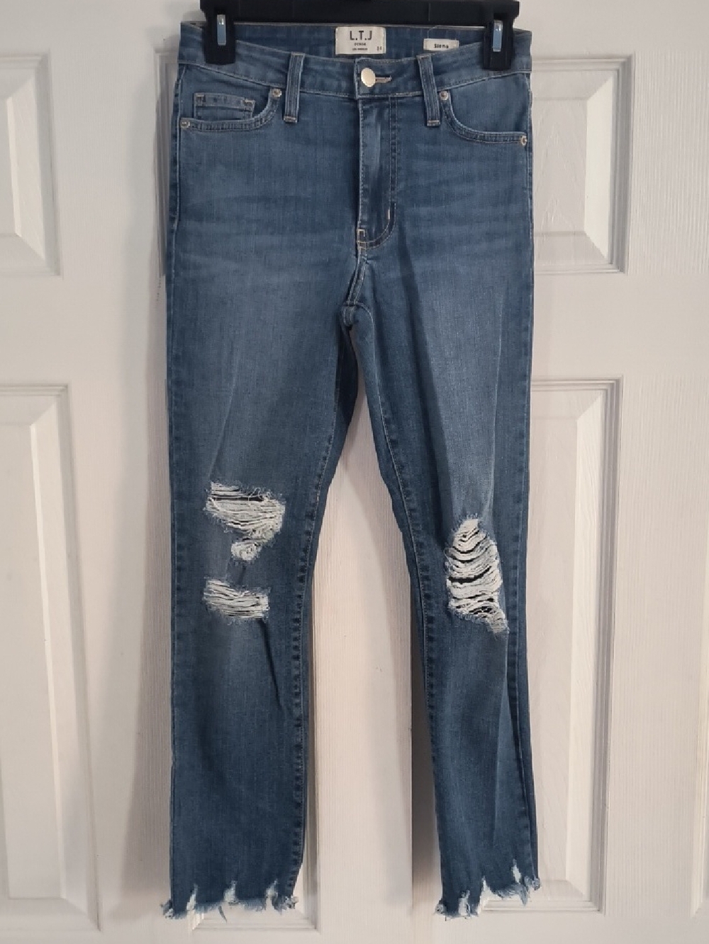 LTJ Letter to Juliet Siena Jean High Waist Straight Leg Distressed Jeans Size 24